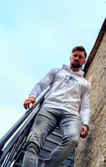 Herren Hoodie "Weiß-Schwarz"