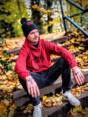 Herren Hoodie "Rot-Schwarz"