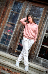 Damen Hoodie "Rosa-Weiß"