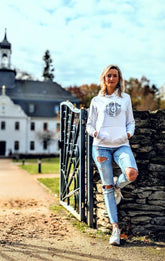 Damen Hoodie "Weiß-Schwarz"