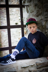 Kids Shirt "Schwarz+ LederPatch“