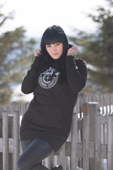 Damen Hoodie Dress "Schwarz-Weiß"