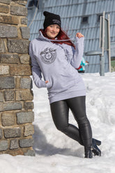 Damen Hoodie Dress "Grau-Schwarz"