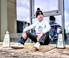 Herren Hoodie "Weiß-Schwarz"