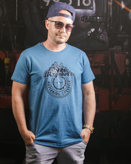 Herren T-Shirt "Stone Blue-Schwarz Glanz"