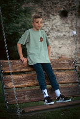 Kids Shirt "Olive+ LederPatch“