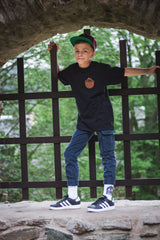 Kids Shirt "Schwarz+ LederPatch“