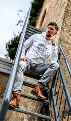 Herren Hoodie "Weiß-Schwarz"