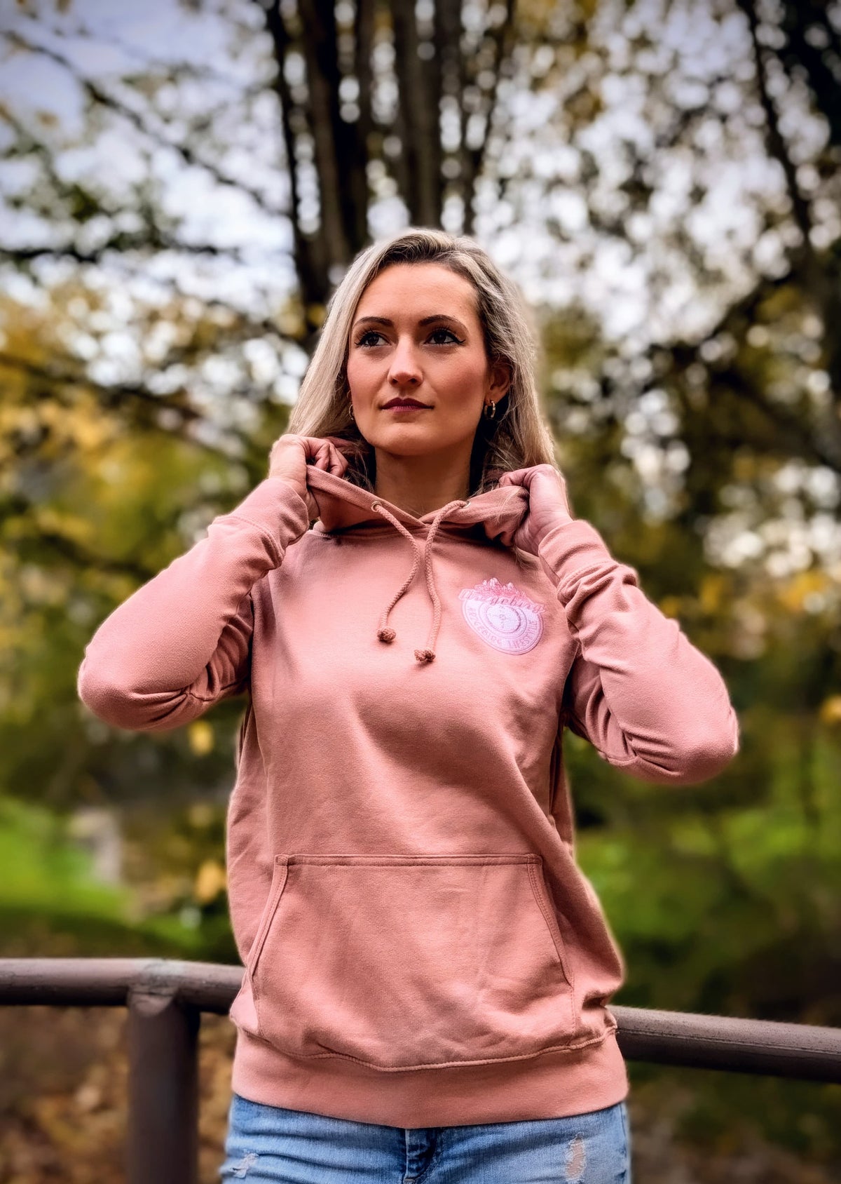 Damen Hoodie "Rosa-Weiß"