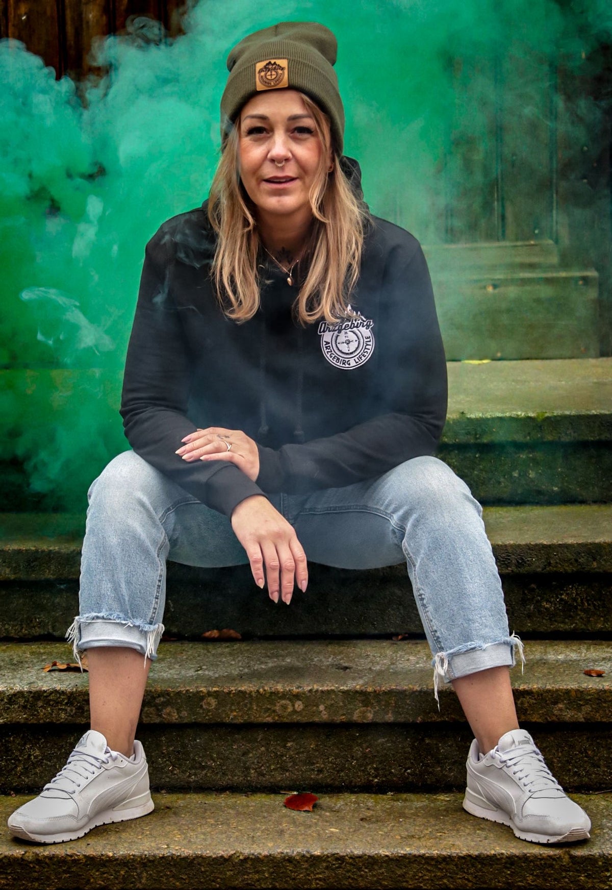 Damen Hoodie "Schwarz-Weiß"