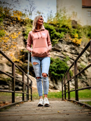 Damen Hoodie "Rosa-Weiß"