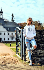 Damen Hoodie "Weiß-Schwarz"