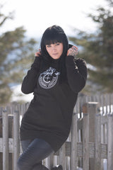 Damen Hoodie Dress "Schwarz-Weiß"