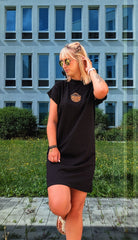 Damen Sommerkleid lang in "5 Farben + LederPatch"