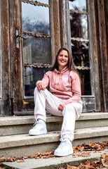 Damen Hoodie "Rosa-Weiß"