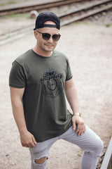 Herren T-Shirt "Olive-Schwarz Glanz"