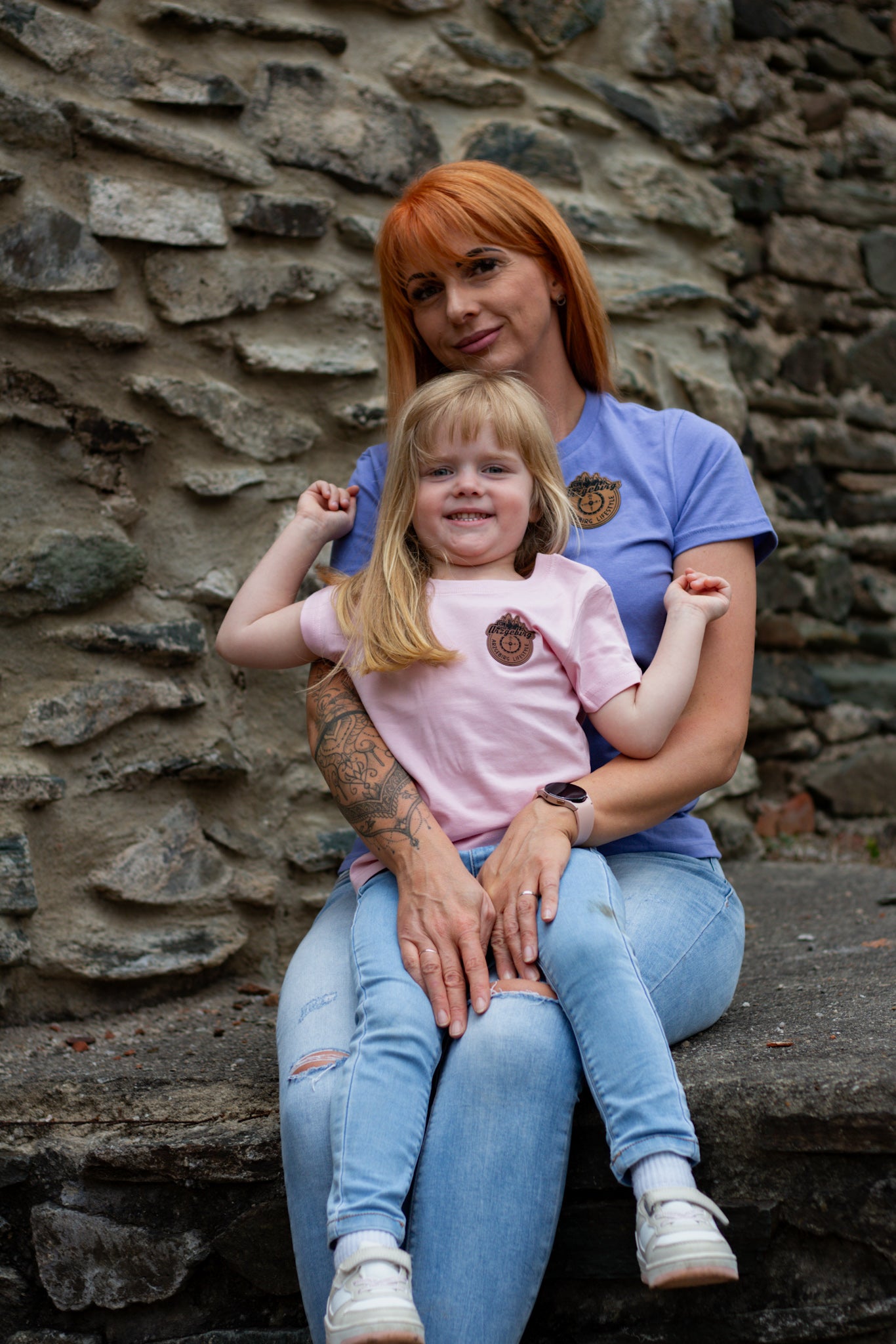 Kids Shirt "Rosa+ LederPatch“
